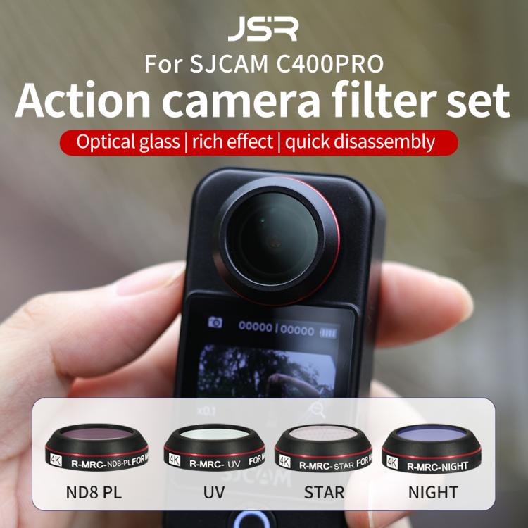 JSR RD Series Lens Filter For SJCAM SJC300 / 400 / 400 Pro, ND8PL, ND16PL, ND32PL, ND64PL, UV, CPL, Star, NIGHT
