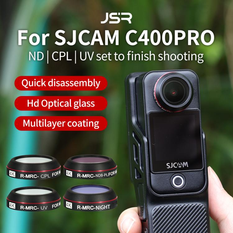 JSR RD Series Lens Filter Set For SJCAM SJC300 / 400 / 400 Pro, 3 in 1 CPL ND8/16PL, 3 in 1 CPL ND16PL NIGHT, 4 in 1 UV CPL ND8/16PL, 4 in 1 ND8/16/32/64PL, 5 in 1 Mixed Filter, 6 in 1 UV CPL NDPL, 6 in 1 Mixed Filter
