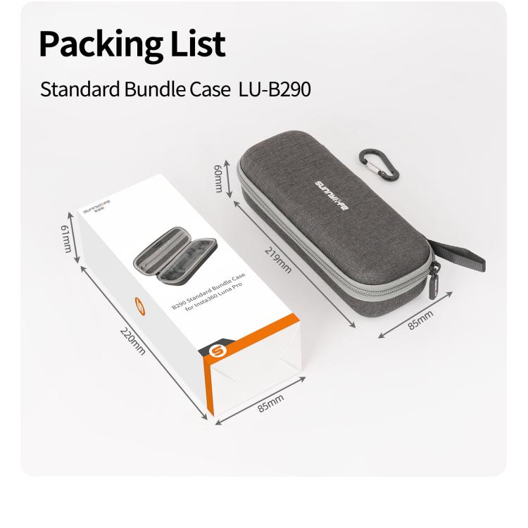 For Insta360 Luna Pro Sunnylife Mini Carrying Handbag Protective Organizer, Standard Bundle Case, Creator Bundle Case