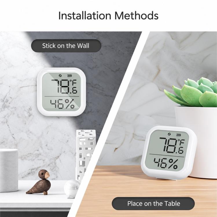 ZSS-KB-TH-LF-C Tuya Smart LCD Digital Display Temperature and Humidity Sensor Compatible with Zigbee
