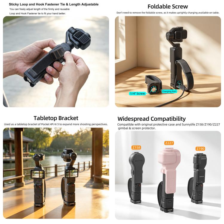 Sunnylife Portable Hand Band Metal Extension Handle Mount Expansion Frame, For DJI Osmo Pocket 4P / 4 / 3