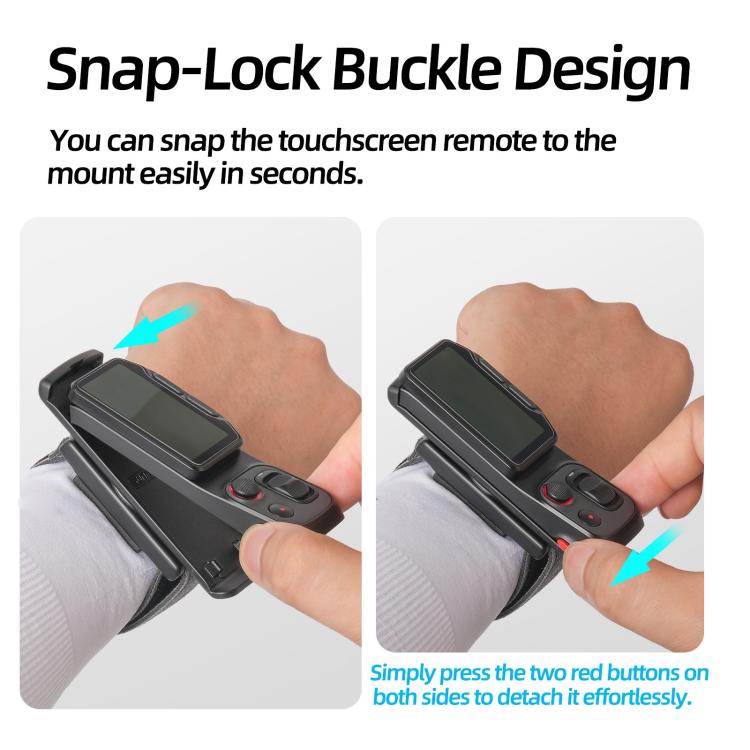 Sunnylife Touchscreen Remote Wristband Quick-Release Wrist Strap Adjustable Expansion Band, For Insta360 Luna Ultra / Pro