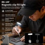 RK-14F Magnetic Clip Flexible Tube Phone Fill Light