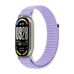 Metal Connector Style Wave Texture Nylon Hook and Loop Fastener Watch Band, For Xiaomi Smart Band 11 / 10 / 9 / 8