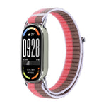 Metal Connector Style Wave Texture Nylon Hook and Loop Fastener Watch Band, For Xiaomi Smart Band 11 / 10 / 9 / 8
