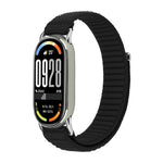 Metal Connector Style Wave Texture Nylon Hook and Loop Fastener Watch Band, For Xiaomi Smart Band 11 / 10 / 9 / 8