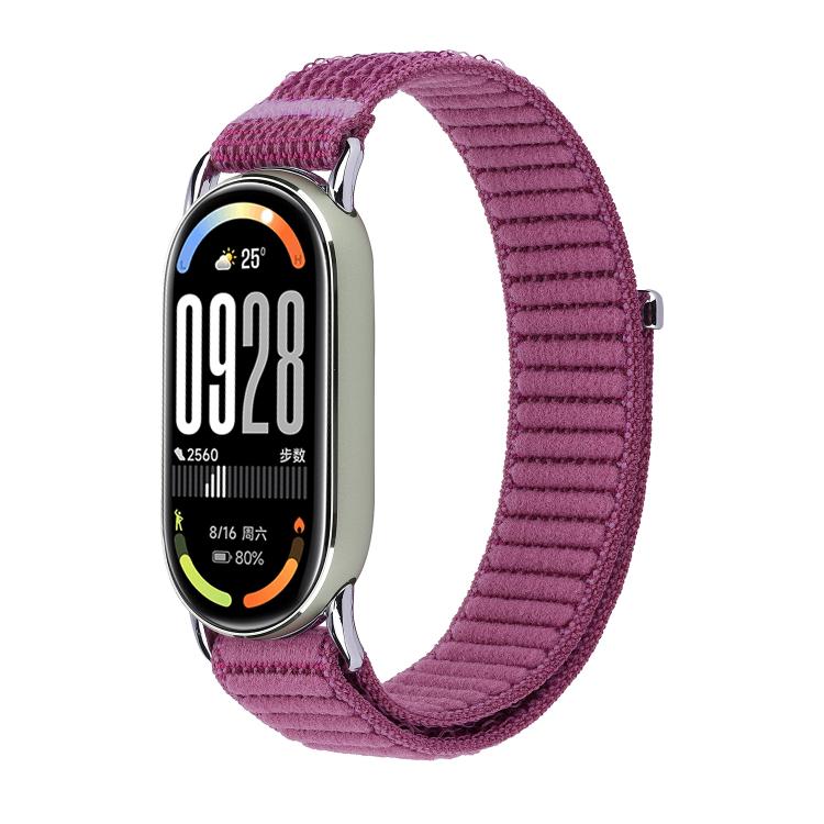 Metal Connector Style Wave Texture Nylon Hook and Loop Fastener Watch Band, For Xiaomi Smart Band 11 / 10 / 9 / 8