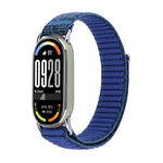 Metal Connector Style Wave Texture Nylon Hook and Loop Fastener Watch Band, For Xiaomi Smart Band 11 / 10 / 9 / 8