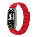 Metal Connector Style Wave Texture Nylon Hook and Loop Fastener Watch Band, For Xiaomi Smart Band 11 / 10 / 9 / 8