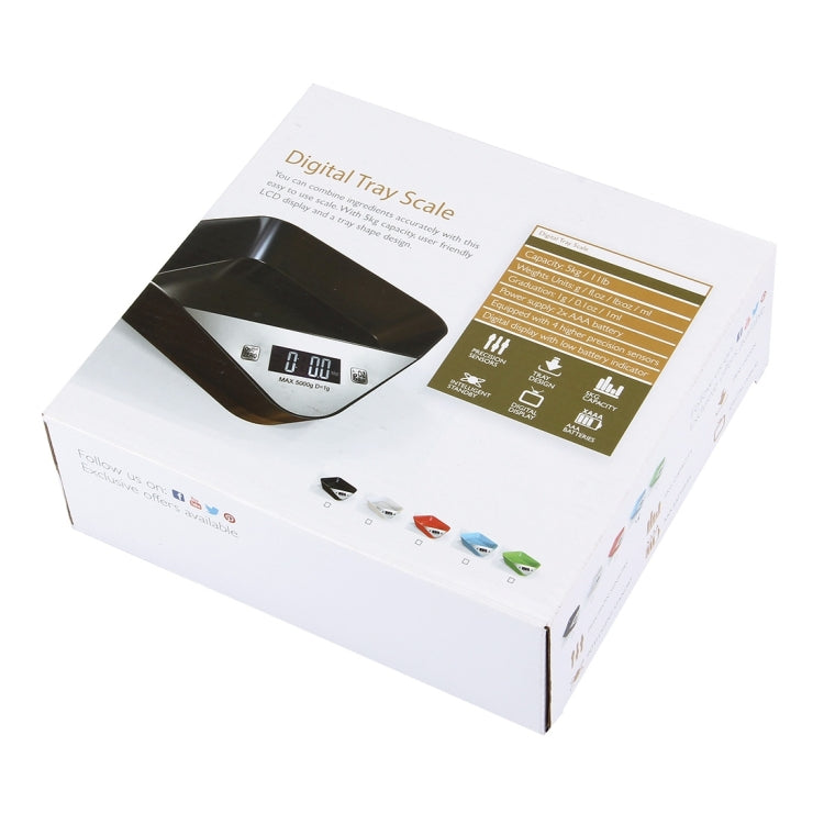 Bilancia elettronica da cucina a LED a forma di ciotola da 5000 g x 1 g, 5000g x 1g