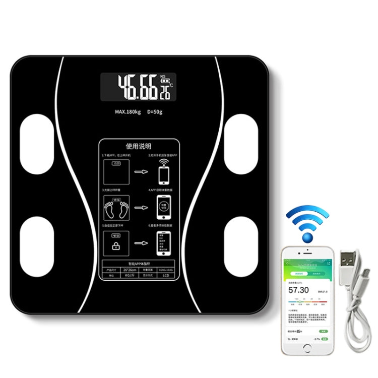 Bilancia elettronica per il grasso corporeo intelligente per uso domestico, versione con ricarica USB, USB Charging Version