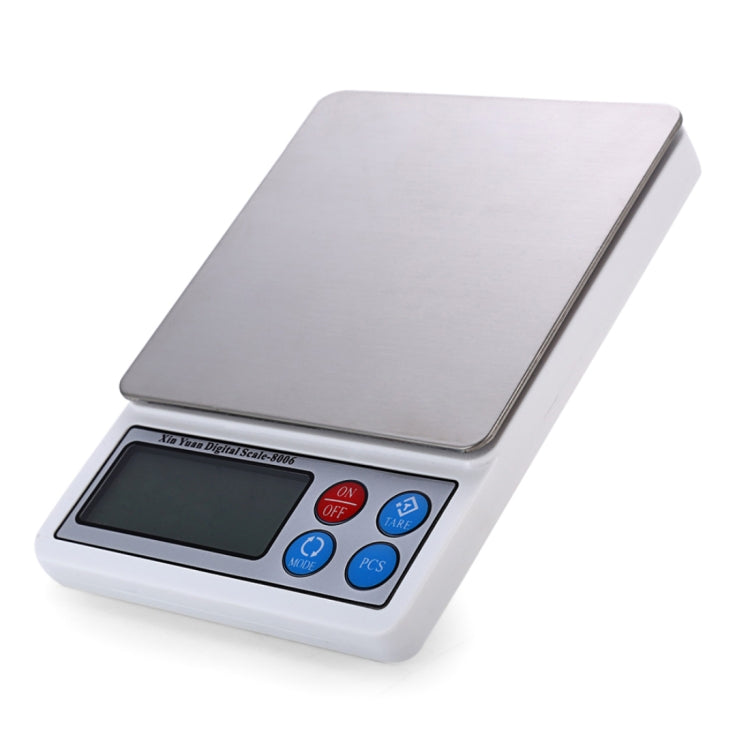 Bilancia elettronica ad alta precisione con display XY-8006 da 2,2 pollici (0,1 g~3000 g), batterie escluse, 3000g/0.01g