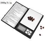 Bilancia elettronica per gioielli in oro con diamanti ad alta precisione a forma di notebook MH-1108 (0,1 g ~ 2000 g), batterie escluse, MH-1108 2000g