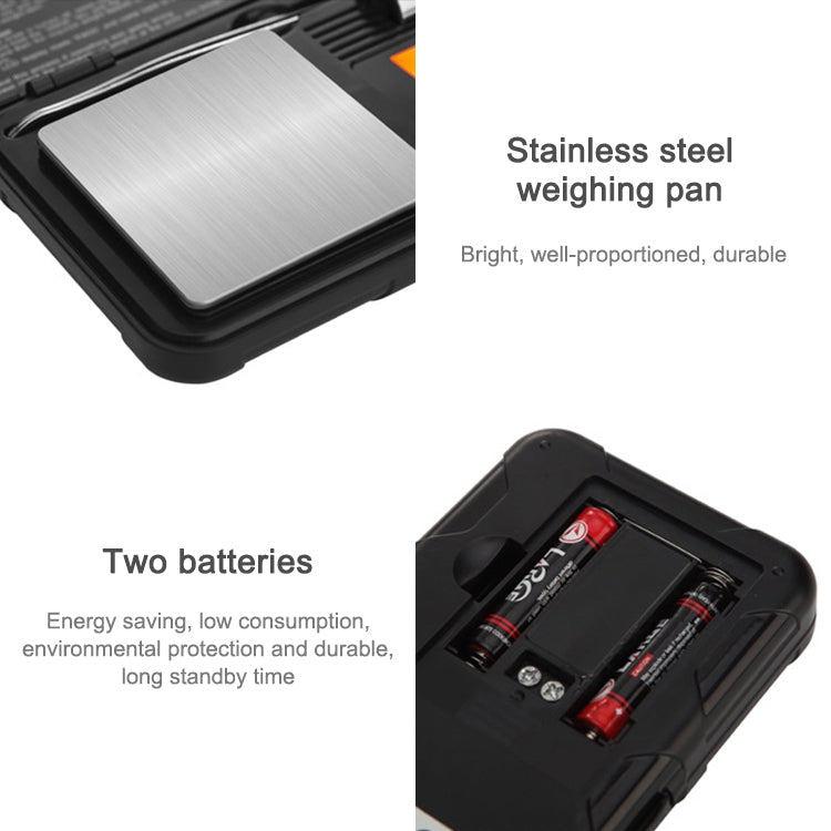 Mini bilancia elettronica per gioielli portatile ad alta precisione da 200 g/0,01 g. Bilancia elettronica per carati di precisione, 200g/0.01g