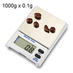 M-18 Bilancia elettronica digitale per gioielli ad alta precisione da 1000 g x 0,1 g con schermo LCD da 1,5 pollici, 1000g/0.1g