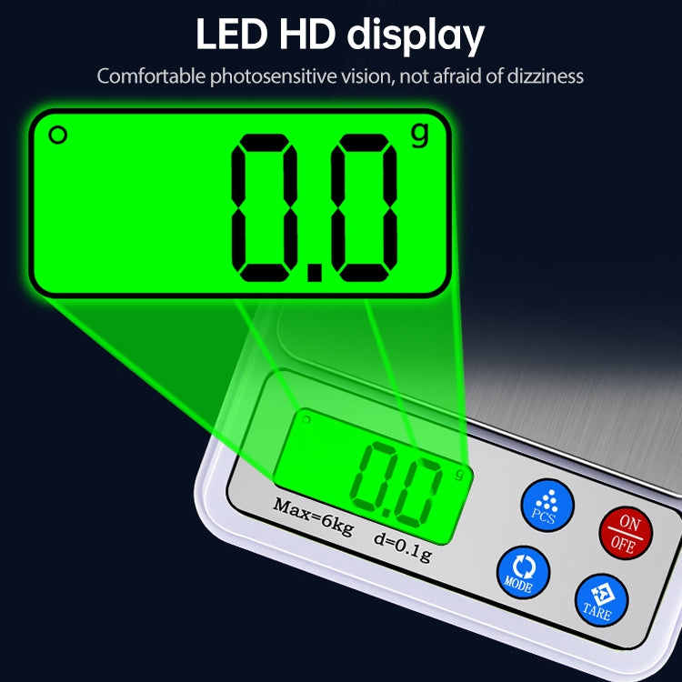 Bilancia da cucina digitale portatile 6kg x 0,1g LCD 2,2"