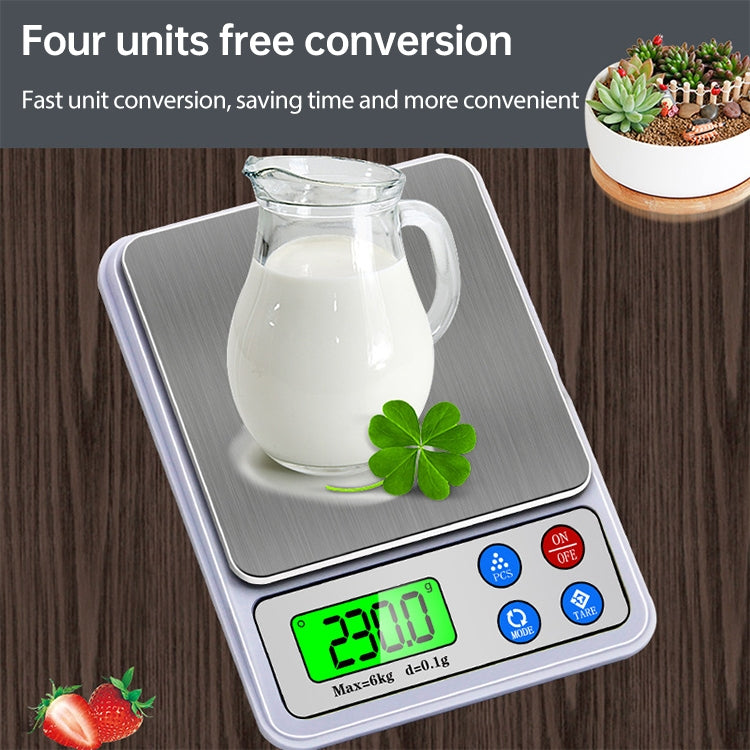Bilancia da cucina digitale portatile 6kg x 0,1g LCD 2,2"