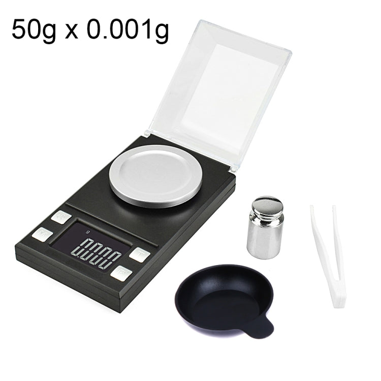 MH-8028 50 g x 0,001 g Dispositivo di bilanciamento elettronico digitale portatile per gioielli con diamanti Gemma carati da laboratorio ad alta precisione con schermo LCD da 1,6 pollici, 50g/0.001g