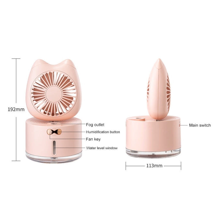 BD-MM1 Cat Shape Household Desktop Rechargeable Spray Humidifier Fan