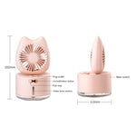 Ventilatore umidificatore spray ricaricabile da tavolo a forma di