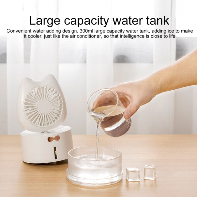 BD-MM1 Cat Shape Household Desktop Rechargeable Spray Humidifier Fan