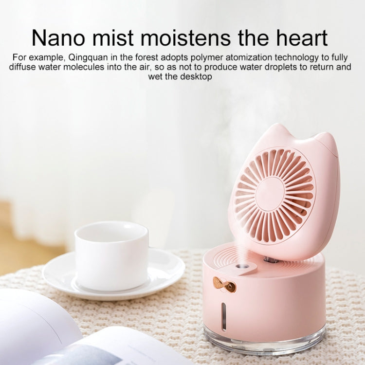 BD-MM1 Cat Shape Household Desktop Rechargeable Spray Humidifier Fan