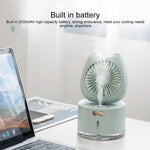 Ventilatore umidificatore spray ricaricabile da tavolo a forma di