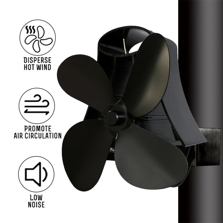 YL-105 4 Blade Aluminum Heat Powered Fireplace Stove Fan, YL-105(Black), YL-105(Bronze), YL-105(Grey), YL-105(Gold), YL-105(Rose Red), YL-105(Silver), YL-105(White)