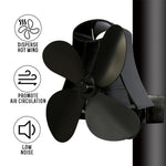 Ventilatore per stufa a legna in alluminio a 4 pale