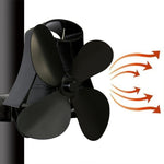Ventilatore per stufa a legna in alluminio a 4 pale
