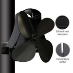 Ventilatore per stufa a legna in alluminio a 4 pale