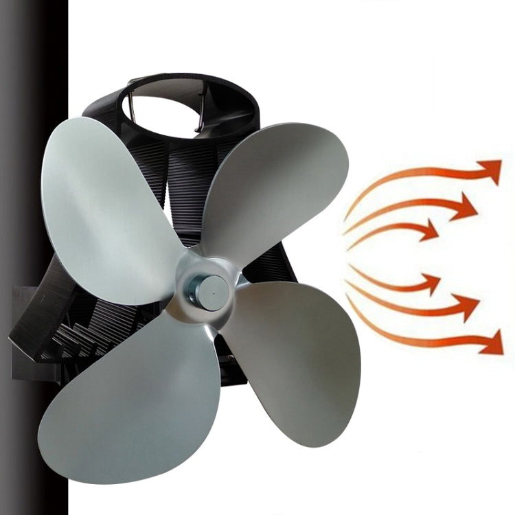 YL-105 4 Blade Aluminum Heat Powered Fireplace Stove Fan, YL-105(Black), YL-105(Bronze), YL-105(Grey), YL-105(Gold), YL-105(Rose Red), YL-105(Silver), YL-105(White)