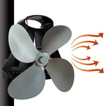 Ventilatore per stufa a legna in alluminio a 4 pale