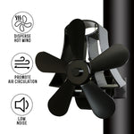 Ventilatore per stufa camino in alluminio a 5 pale