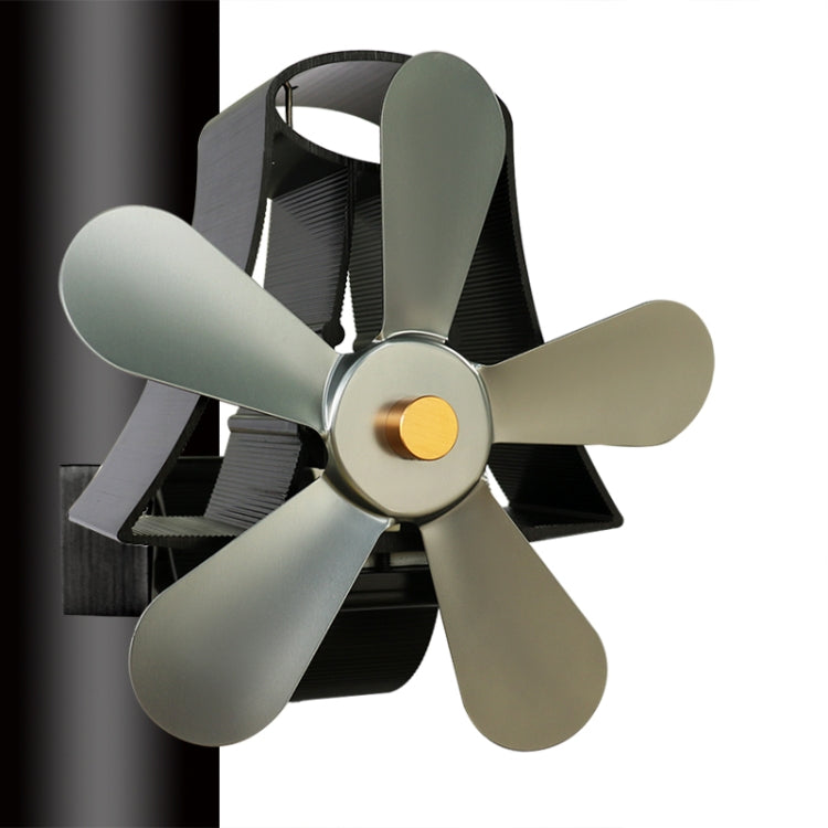 YL-106 Ventilatore per stufa per camino alimentato a calore in alluminio a 5 pale ad alta temperatura, YL-106 (Black), YL-106 (Bronze), YL-106 (Grey), YL-106 (Gold), YL-106 (Rose Red), YL-106 (Silver), YL-106 (White)