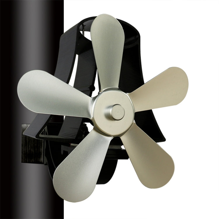 YL-106 Ventilatore per stufa per camino alimentato a calore in alluminio a 5 pale ad alta temperatura, YL-106 (Black), YL-106 (Bronze), YL-106 (Grey), YL-106 (Gold), YL-106 (Rose Red), YL-106 (Silver), YL-106 (White)