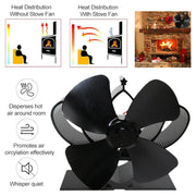 YL201 High Temperature 4 Blade Metal Heat Powered Fireplace Stove Fan, YL201(Black), YL201(Bronze), YL201(Grey), YL201(Gold), YL201(Rose Red), YL201(Silver)