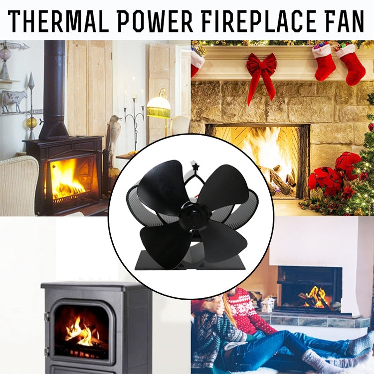 YL201 High Temperature 4 Blade Metal Heat Powered Fireplace Stove Fan, YL201(Black), YL201(Bronze), YL201(Grey), YL201(Gold), YL201(Rose Red), YL201(Silver)