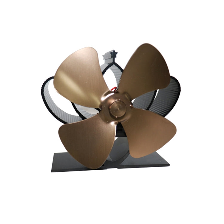 YL201 High Temperature 4 Blade Metal Heat Powered Fireplace Stove Fan, YL201(Black), YL201(Bronze), YL201(Grey), YL201(Gold), YL201(Rose Red), YL201(Silver)