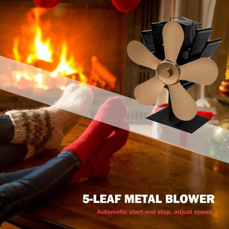 YL602 5 Blade High Temperature Metal Heat Powered Fireplace Stove Fan, YL602(Black), YL602(Bronze), YL602(Grey), YL602(Gold), YL602(Rose Red), YL602(Silver)