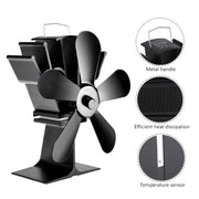 YL602 5 Blade High Temperature Metal Heat Powered Fireplace Stove Fan, YL602(Black), YL602(Bronze), YL602(Grey), YL602(Gold), YL602(Rose Red), YL602(Silver)
