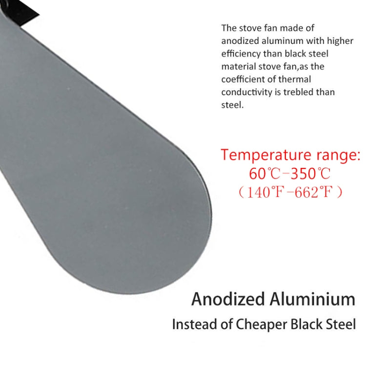 YL602 Ventola per stufa per camino alimentata a calore in metallo a 5 pale ad alta temperatura, YL602 (Black), YL602 (Bronze), YL602 (Grey), YL602 (Gold), YL602 (Rose Red), YL602 (Silver)