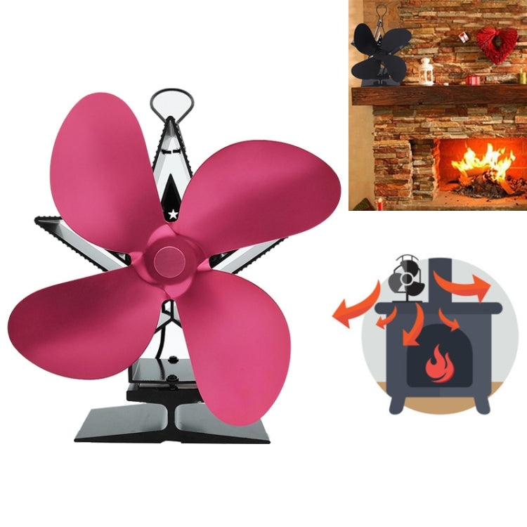 4 Blade Aluminum Heat Powered Fireplace Stove Fan