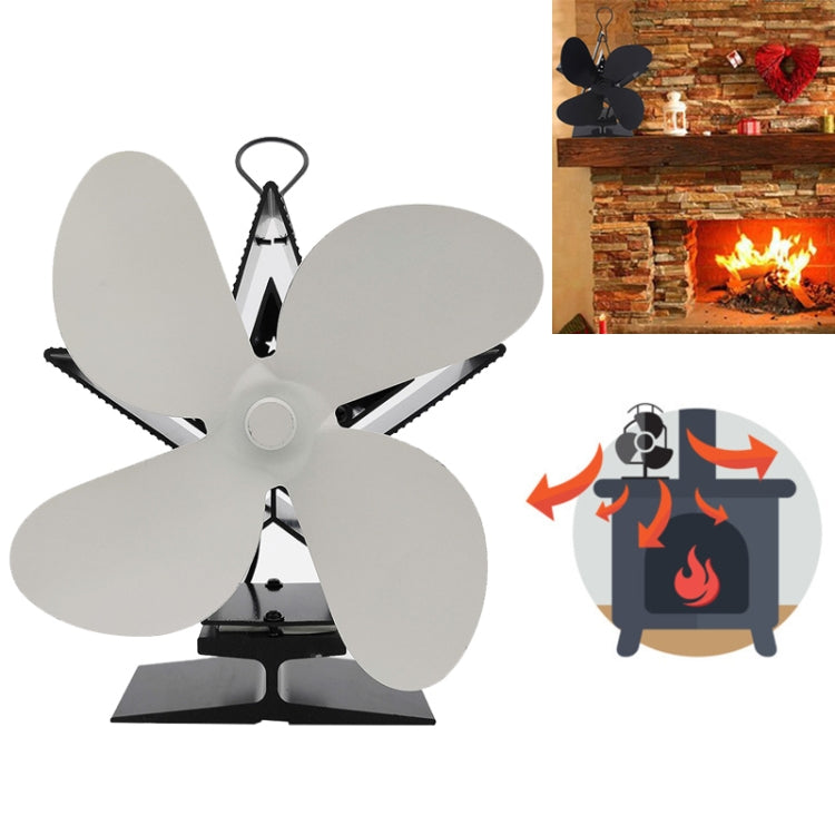 4 Blade Aluminum Heat Powered Fireplace Stove Fan