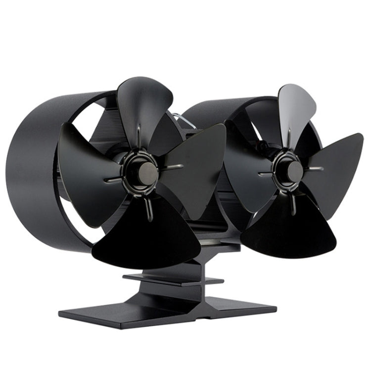 8 Blade Double Head Aluminum Heat Powered Fireplace Stove Fan