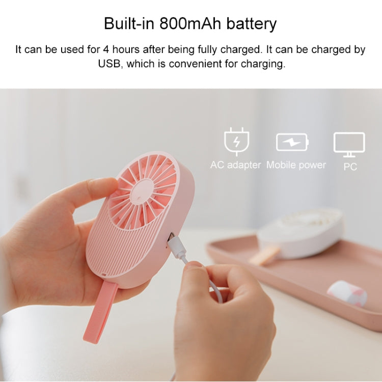 LLD-17 0.7-1.2W 2-Speed ​​Ice Cream Shape USB Charging Portable Fan with Lanyard, LLD-17