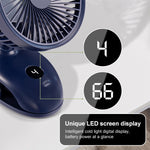 Elettroventilatore Clip-on F601 con Display LED e Batteria