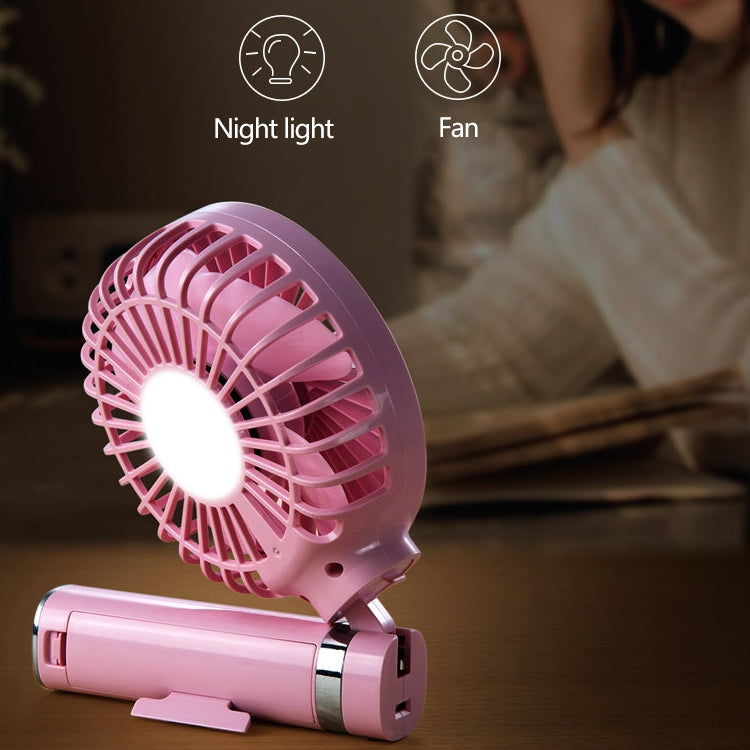 Ventilatore elettrico portatile pieghevole S2, con controllo a 3 velocità e luce notturna