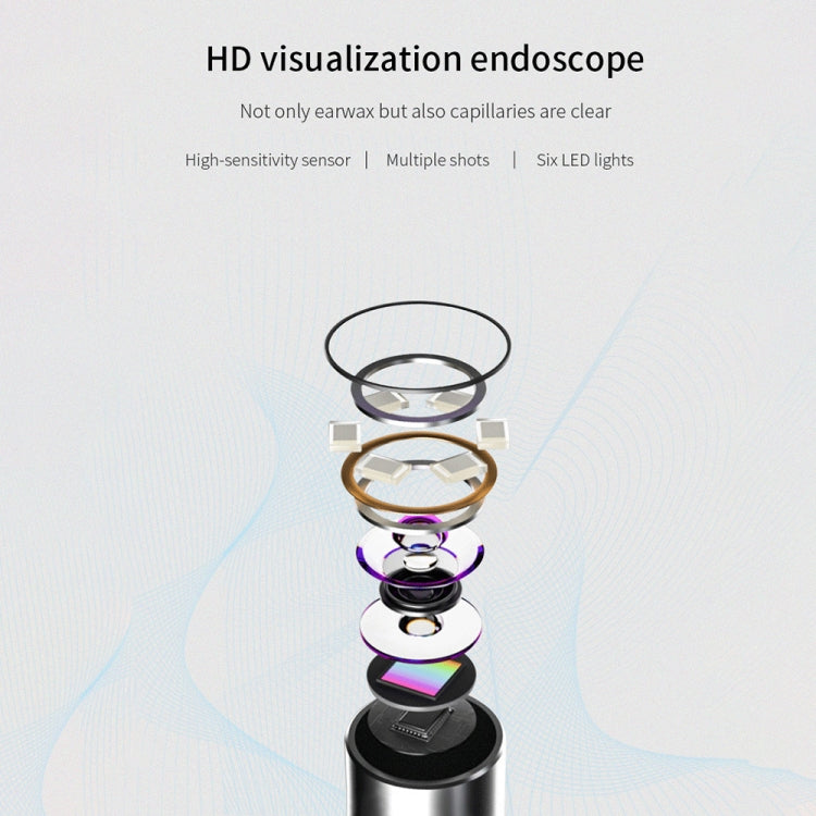 H02006 Endoscopio digitale per orecchio naso bocca WiFi Smart Visual Ear Pick HD