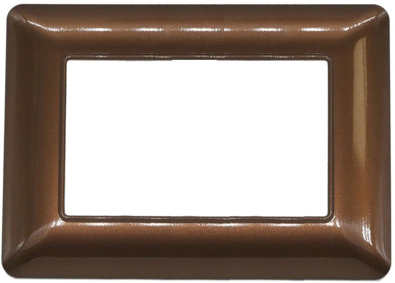Placca 3 posti in tecnopolimero color bronzo compatibile Matix